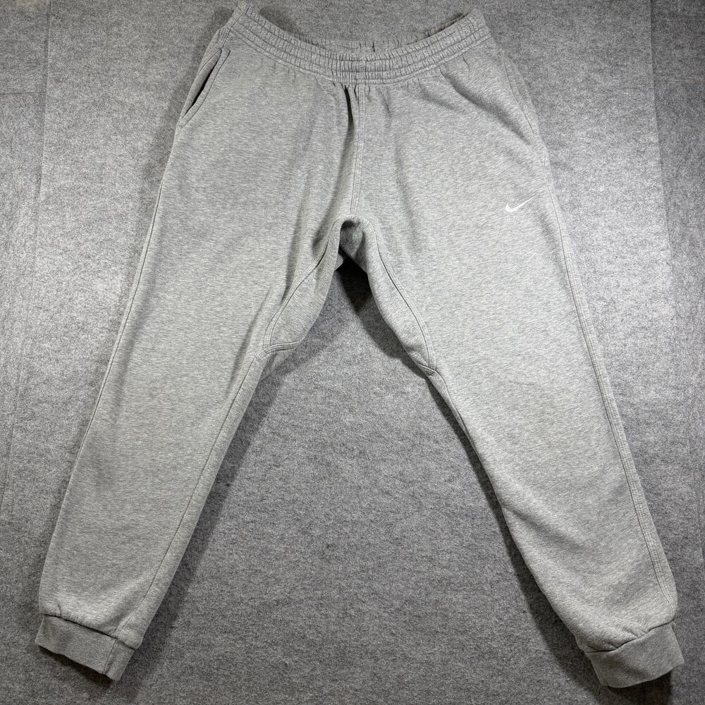 Nike Club Fleece Joggers Mens L Gray Drawstring Running Training Athletic Pants